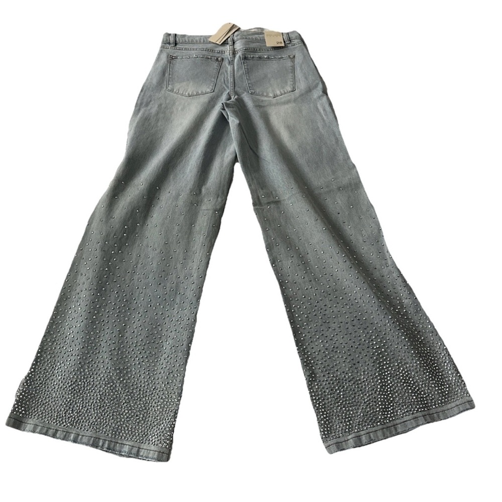 Alice & Olivia Jeans (nwt $695) Stud Rockstar Baggy Wide Leg Sz: 28 - Picture 11 of 16